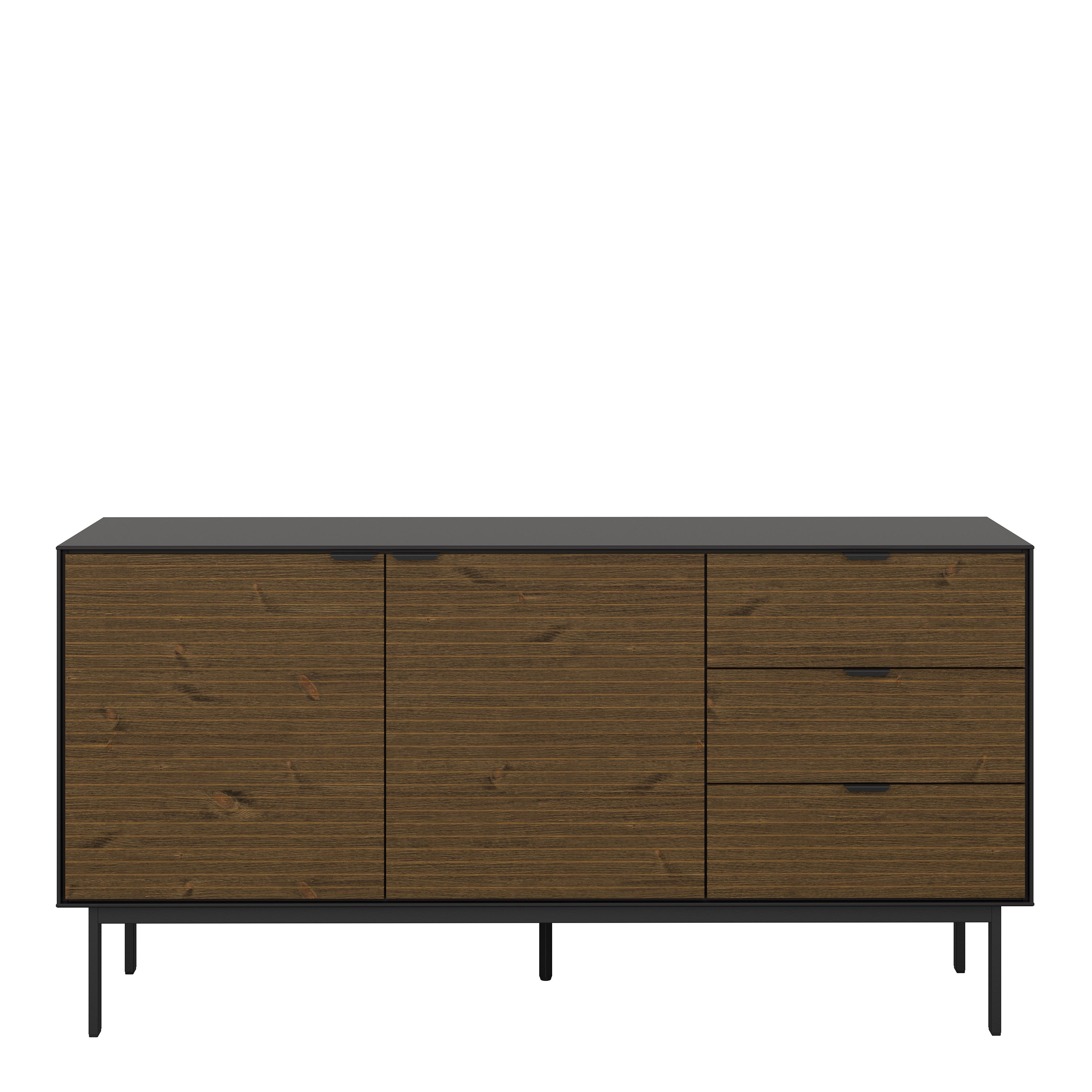 Soma Sideboard 2 Doors + 3 Drawers Granulated Black Brushed espresso