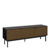 Soma TV Table 3 Doors, Granulated Black Brushed espresso