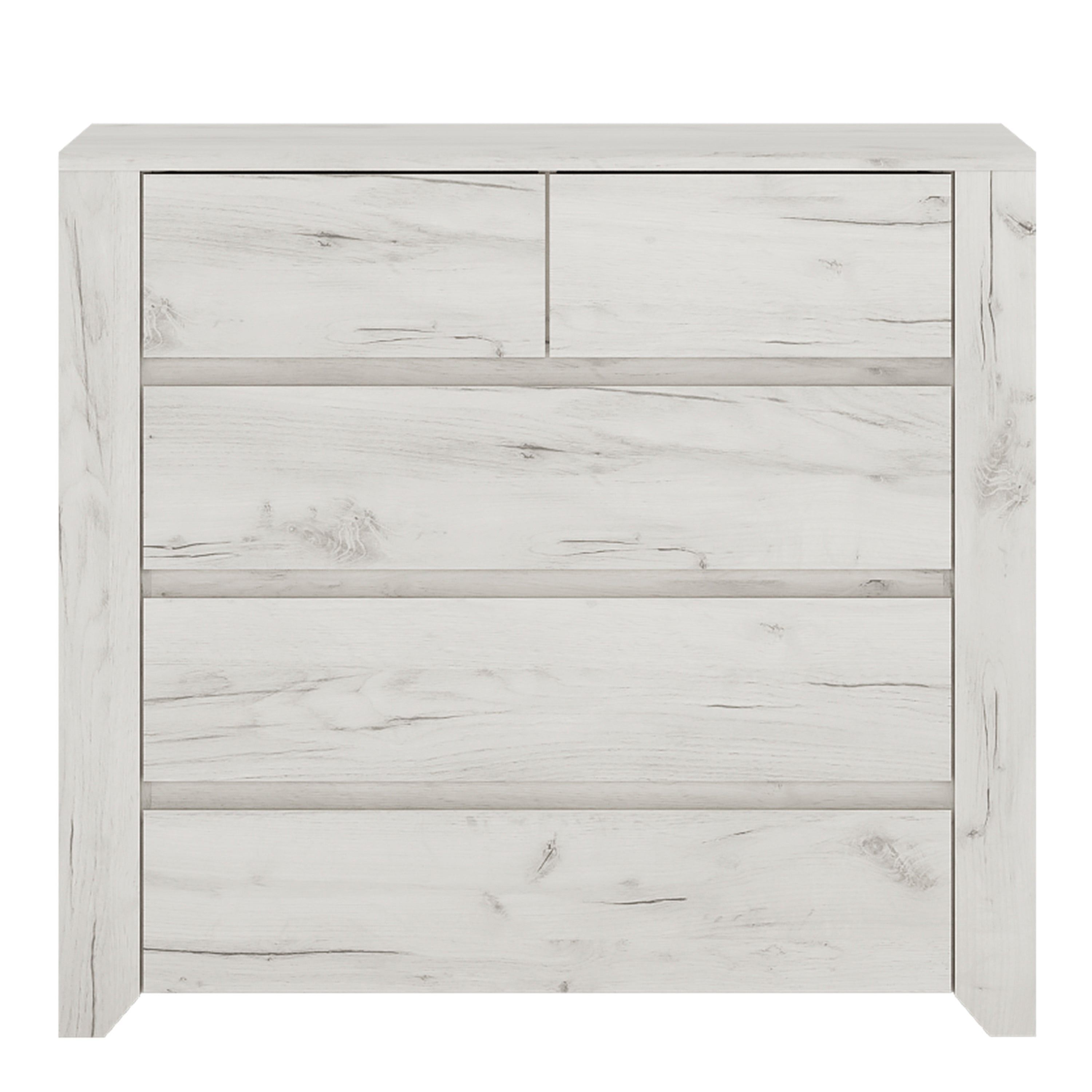 Angel 2+3 Chest of Drawers in White Craft Oak