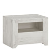Angel 1 Drawer Bedside Cabinet White Craft Oak