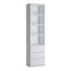 Fribo Tall narrow 3 drawer bookcase in White
