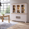 Celesto 2 Door 2 Drawer Sideboard with 3 Door Display top Unit inc. 6x Lights in White and Oak
