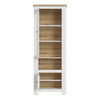 Celesto 2 Door Display Cabinet inc. 2x LED Lights in White and Oak