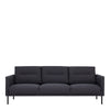Larvik 3 Seater Sofa - Anthracite, Black Legs
