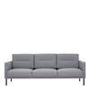 Larvik 3 Seater Sofa - Grey, Black Legs
