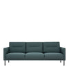 Larvik 3 Seater Sofa - Dark Green, Black Legs
