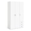 Space Wardrobe - 3 Doors 3 Drawers in White 2000