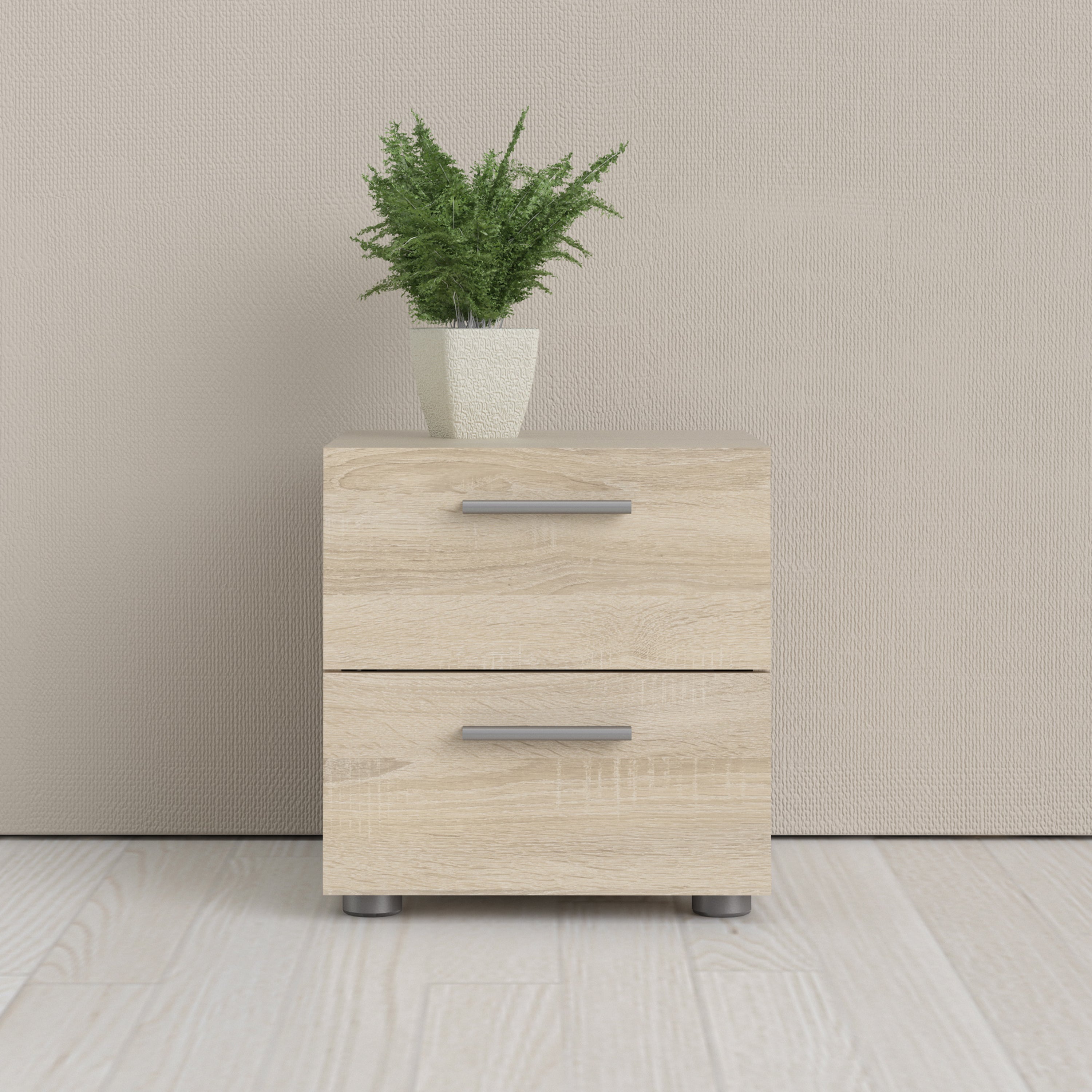 Pepe Bedside 2 Drawers in Oak