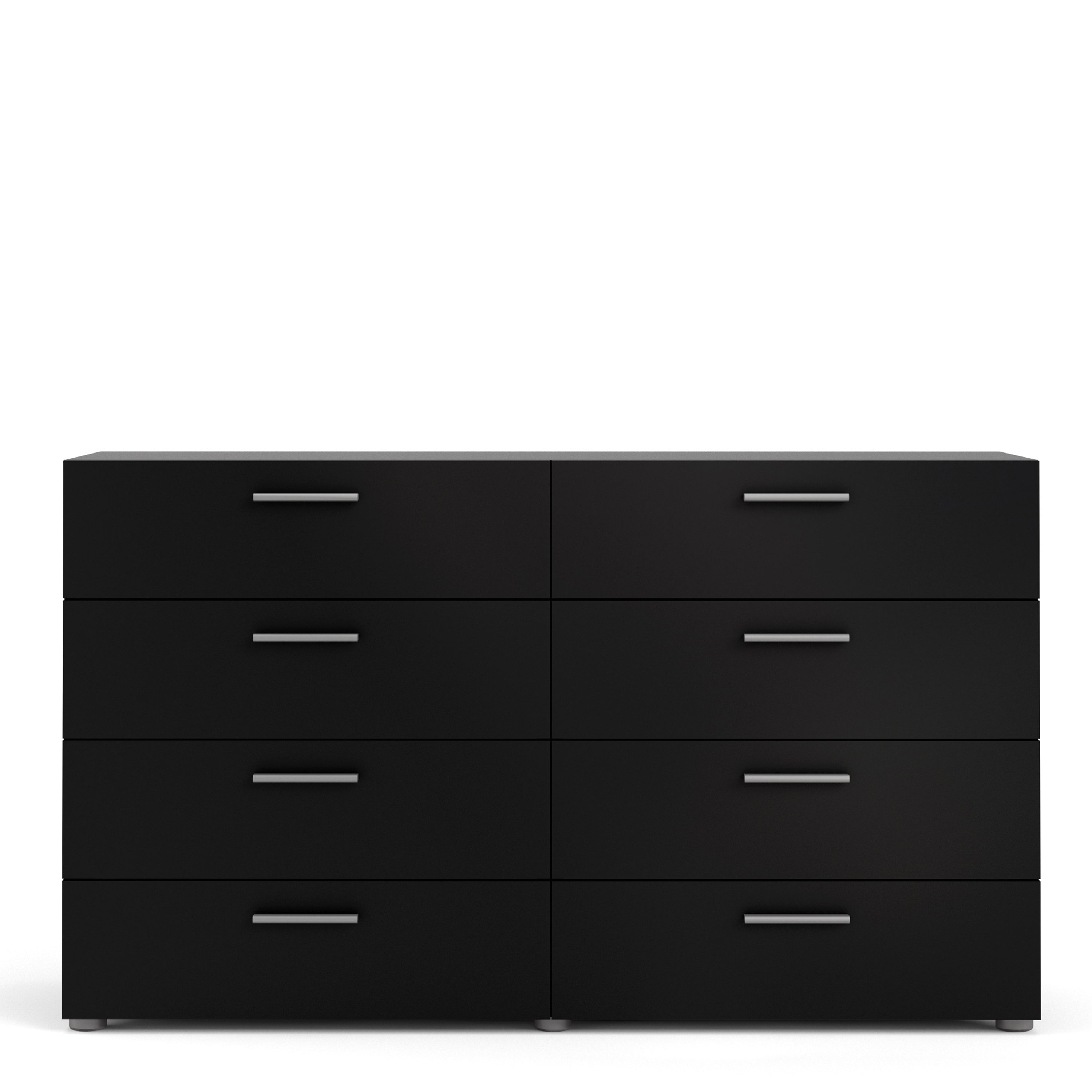 Pepe Wide Chest of 8 Drawers (4+4) in Black
