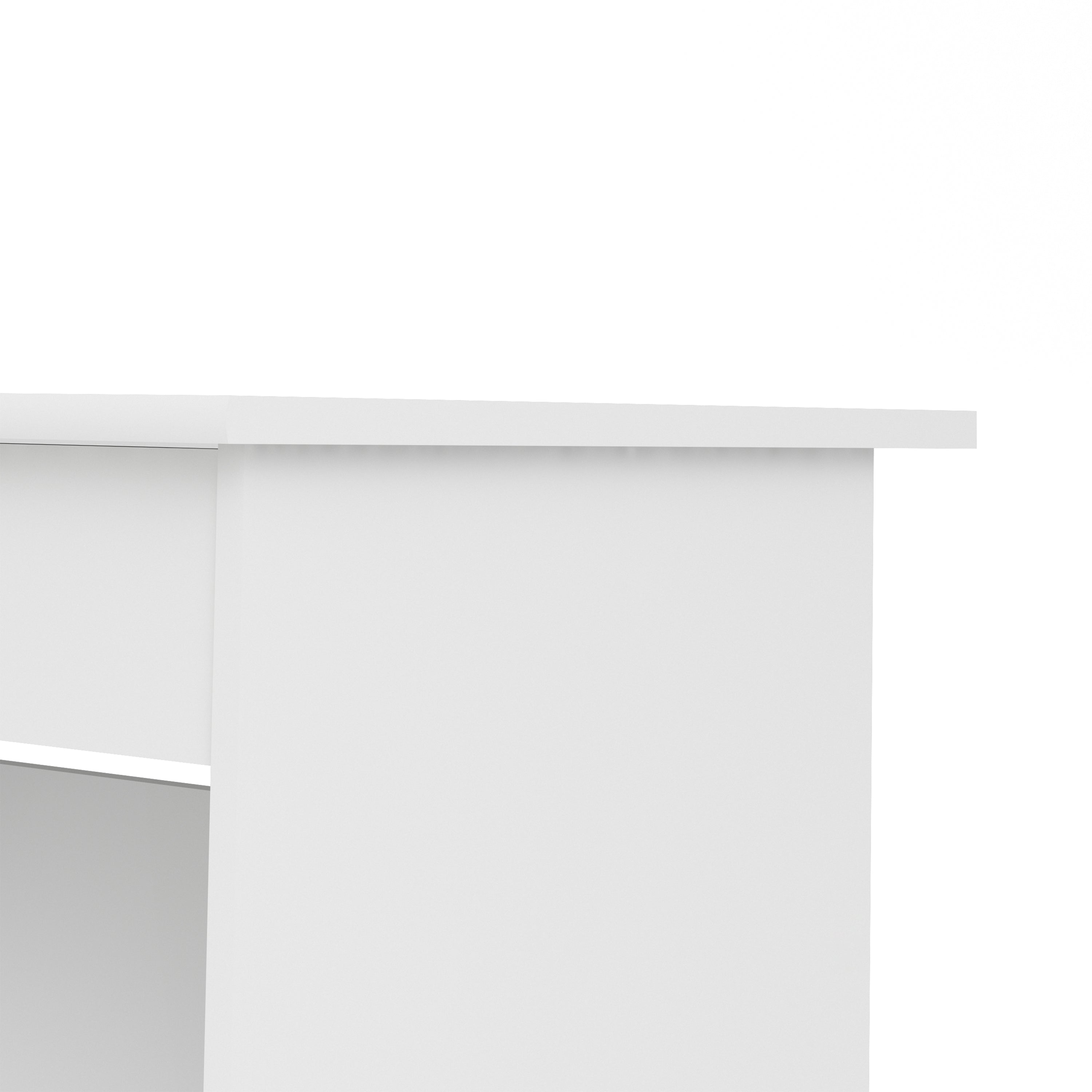 Function Plus Desk (3+1) Handle Free Drawer in White