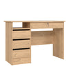 Function Plus Desk (3+1) Handle Free Drawer in Jackson Hickory Oak