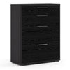 Prima Office Storage With 2 Drawers + 2 File Drawers In Black Woodgrain