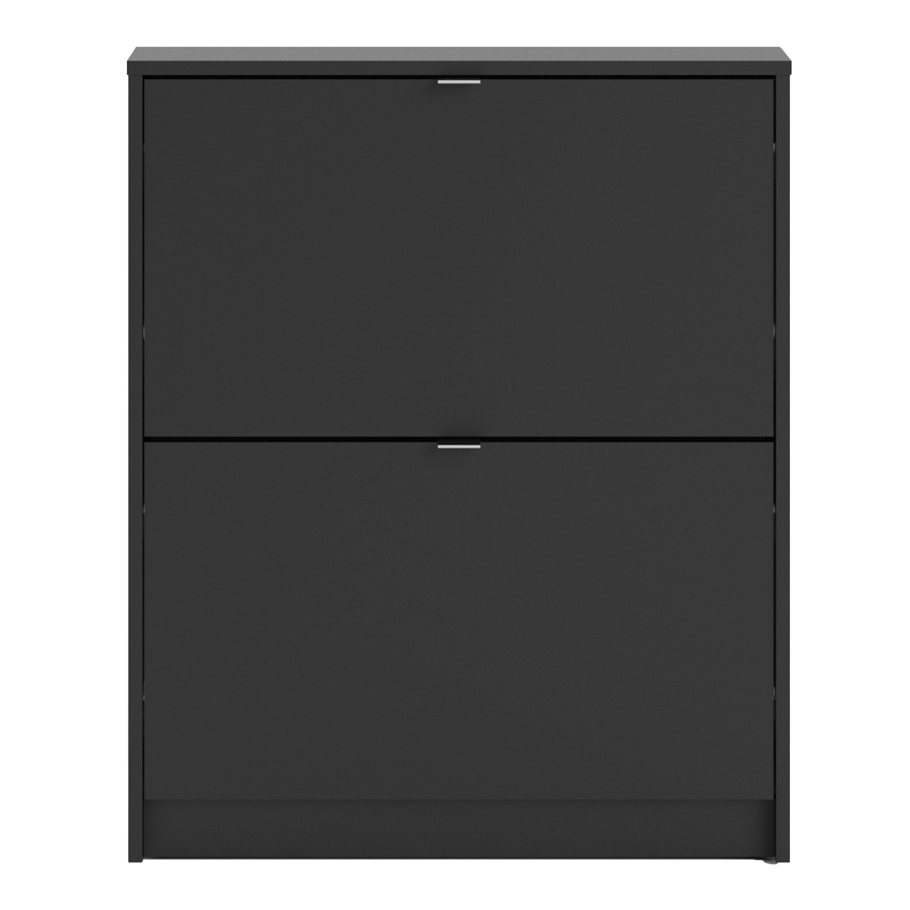 Shoes Shoe cabinet w. 2 tilting doors and 1 layer in Matt Black