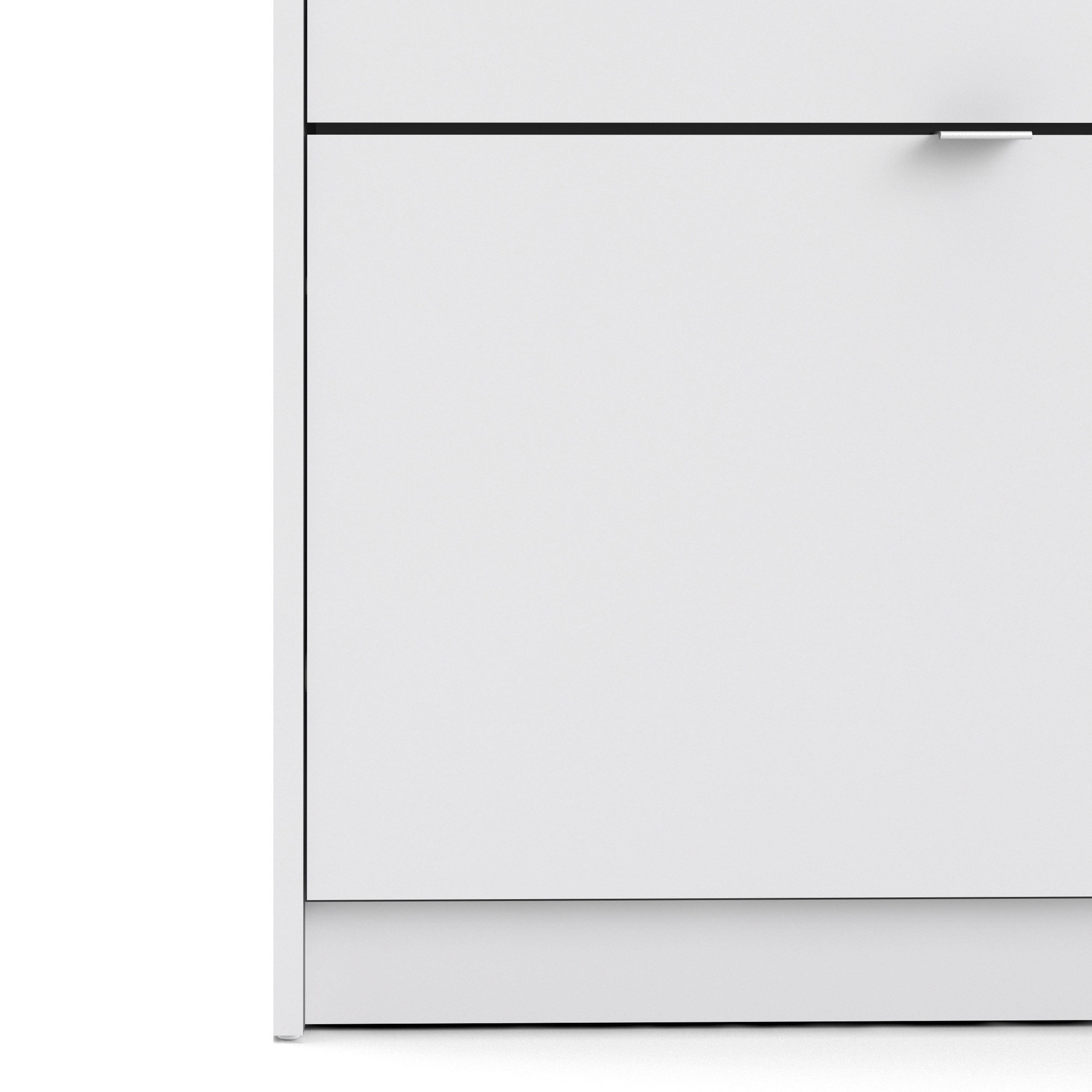 Shoes Shoe cabinet w. 3 tilting doors and 1 layer White
