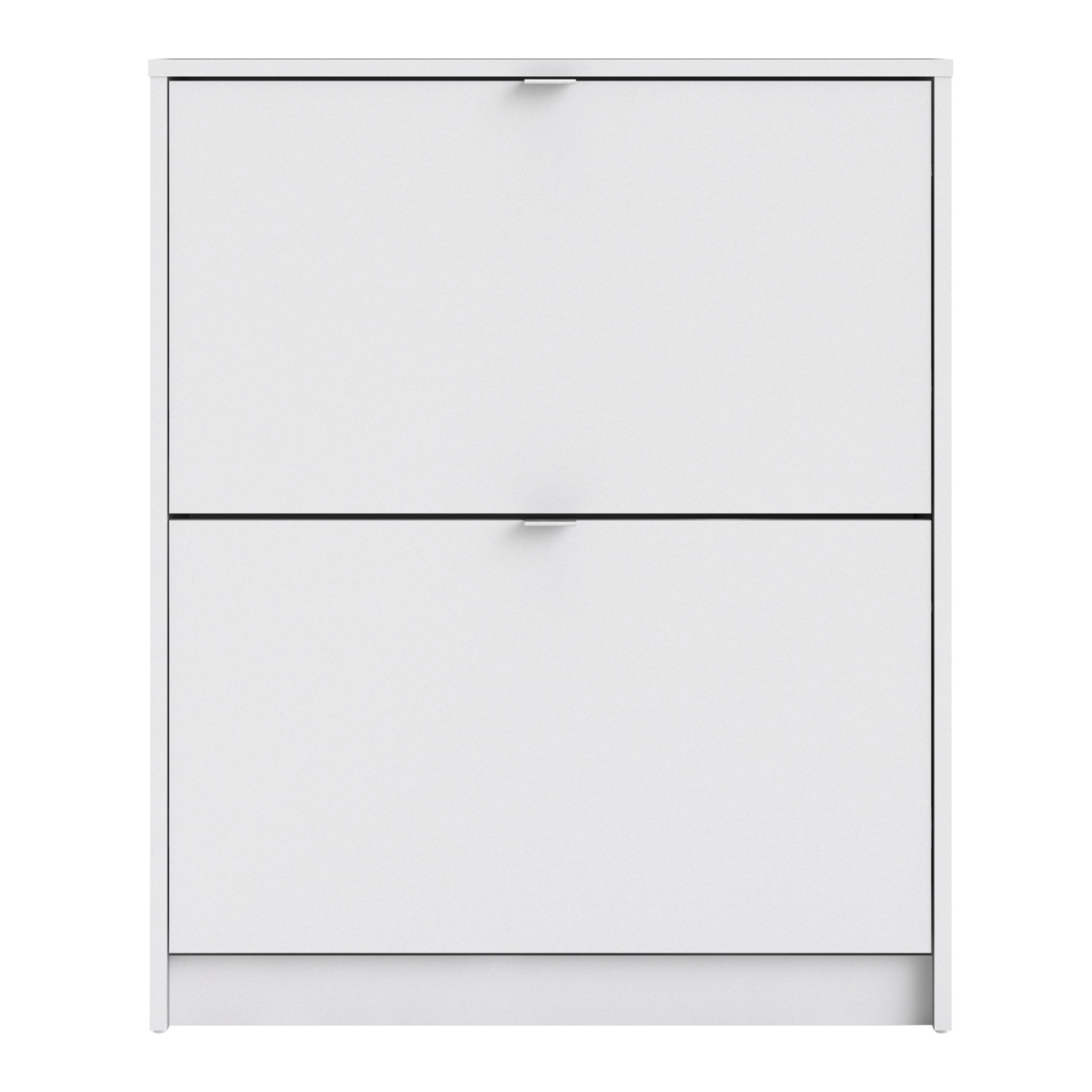 Shoes Shoe cabinet w. 2 tilting doors and 2 layers in White