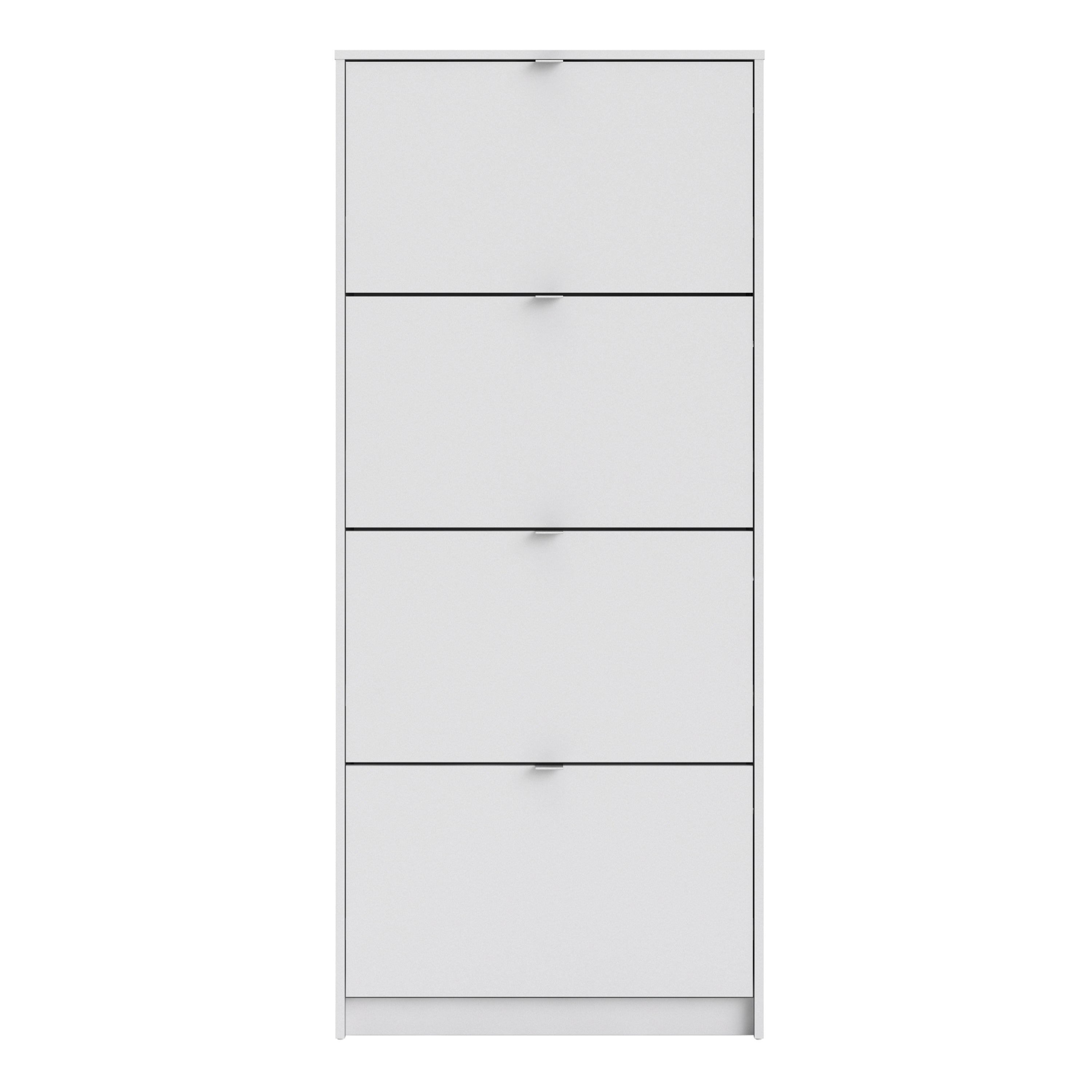 Shoes Shoe cabinet w. 4 tilting doors and 2 layers in White