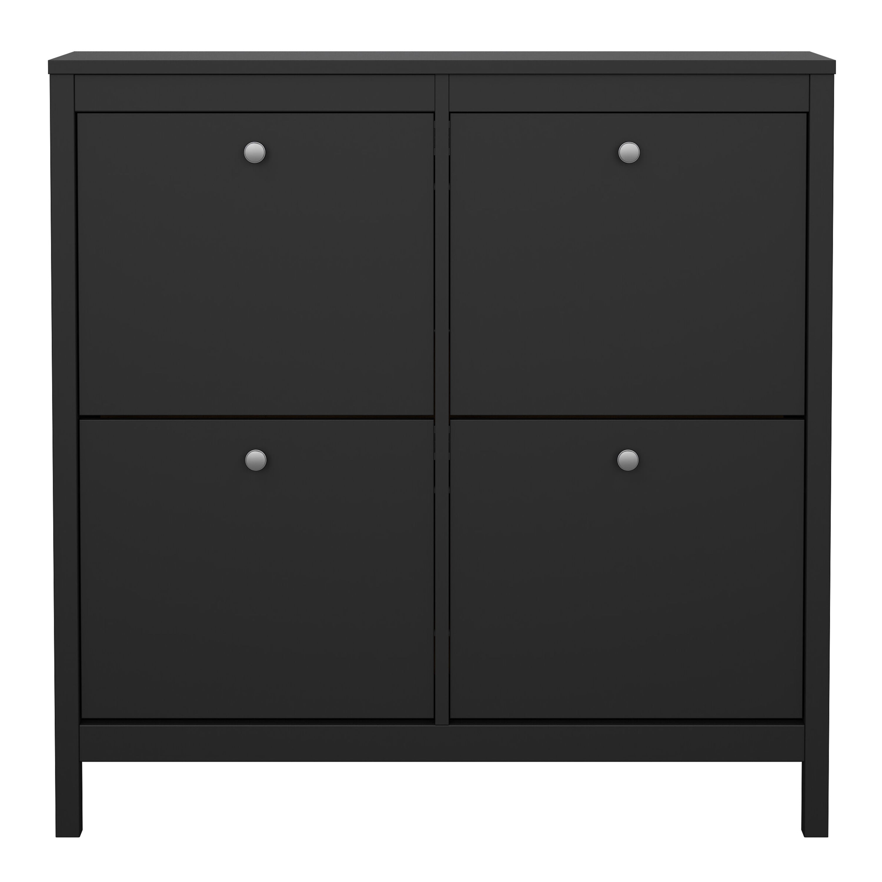 Madrid Shoe cabinet 4 Compartments in Matt Black