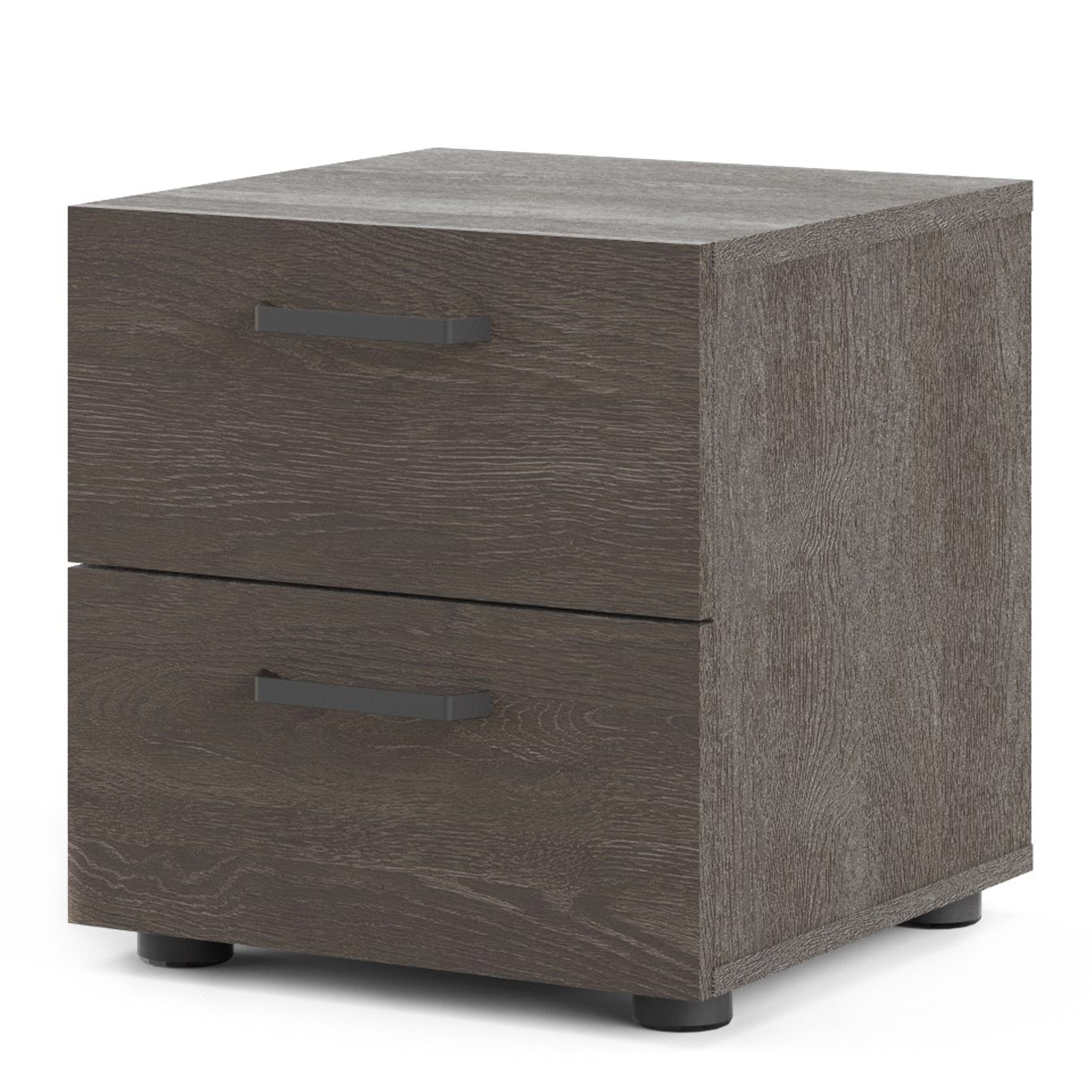 Dallas Nightstand 2 drawers Rovere Gessato Dark Oak
