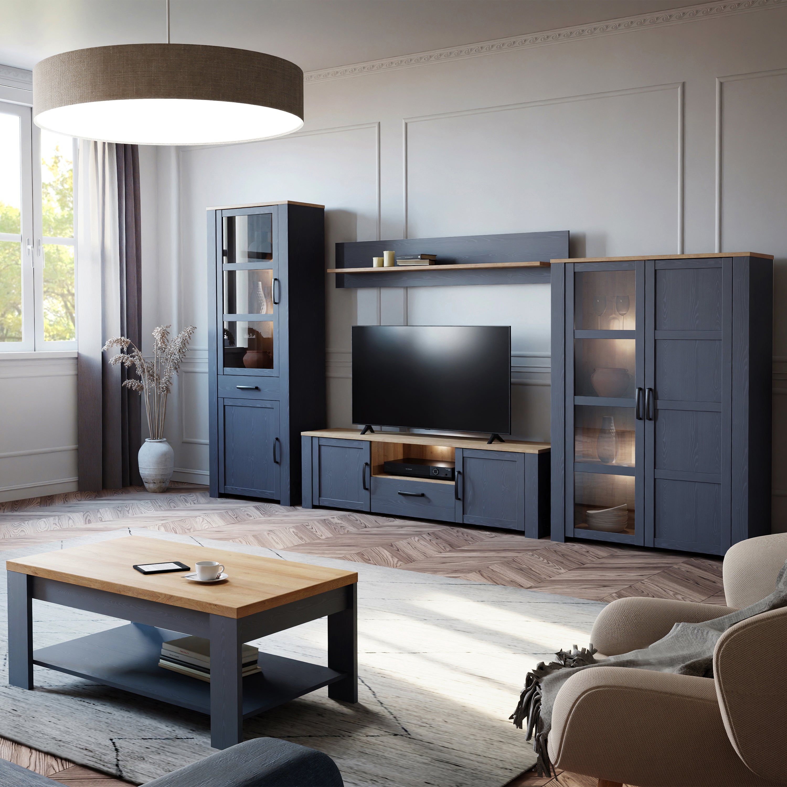 Bohol TV Unit in Riviera Oak/Navy