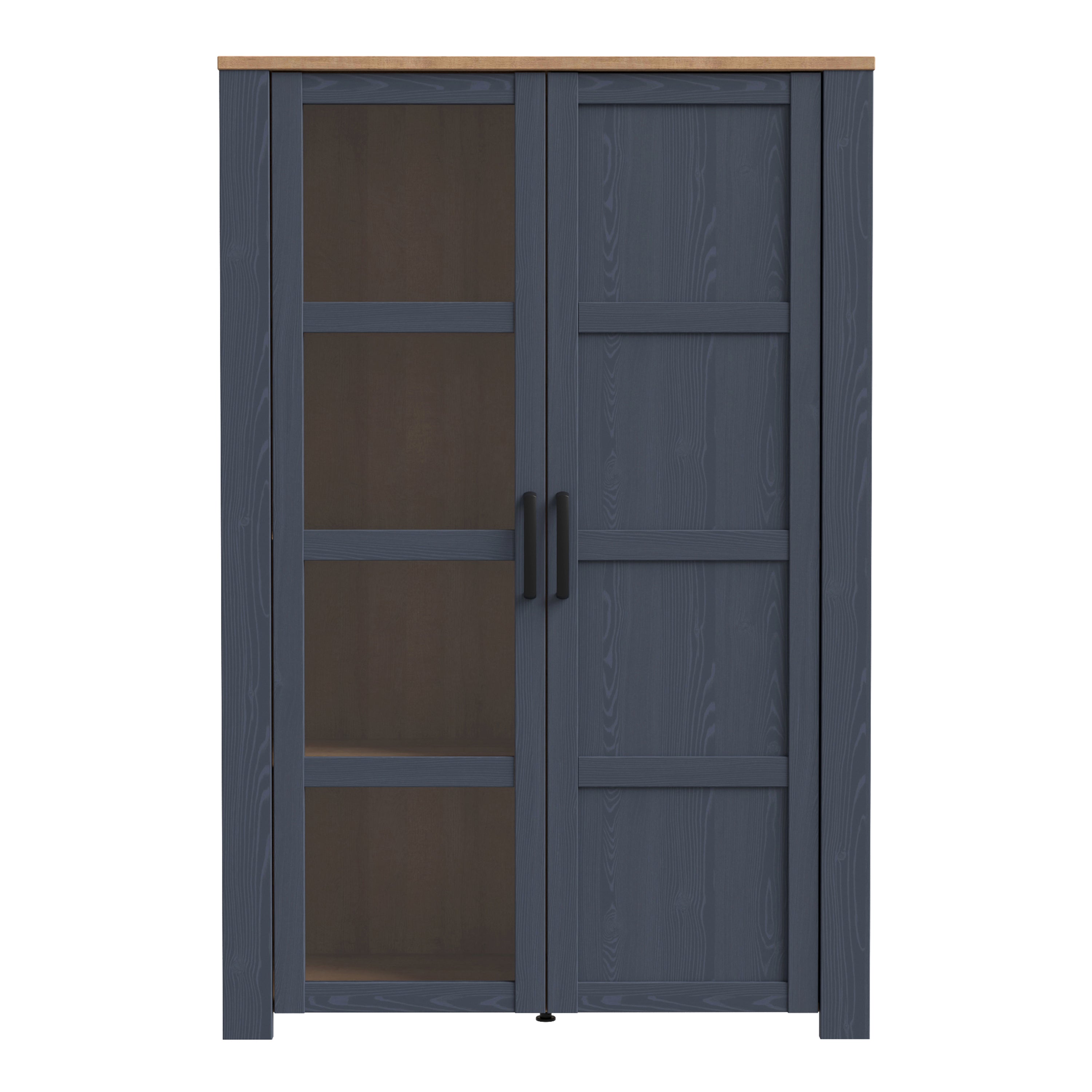 Bohol Display Cabinet in Riviera Oak/Navy