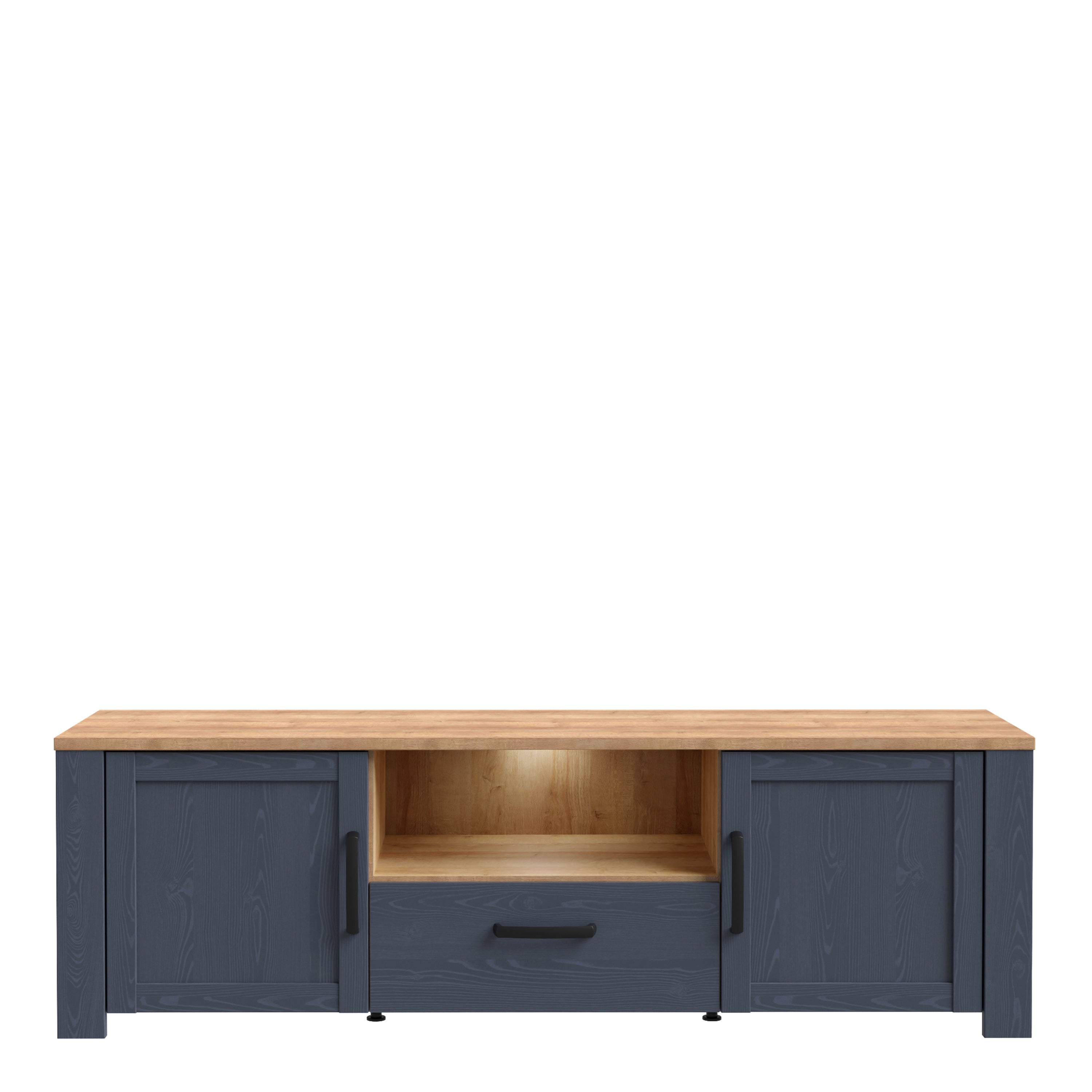 Bohol TV Unit Inc. LED Light in Riviera Oak/Navy