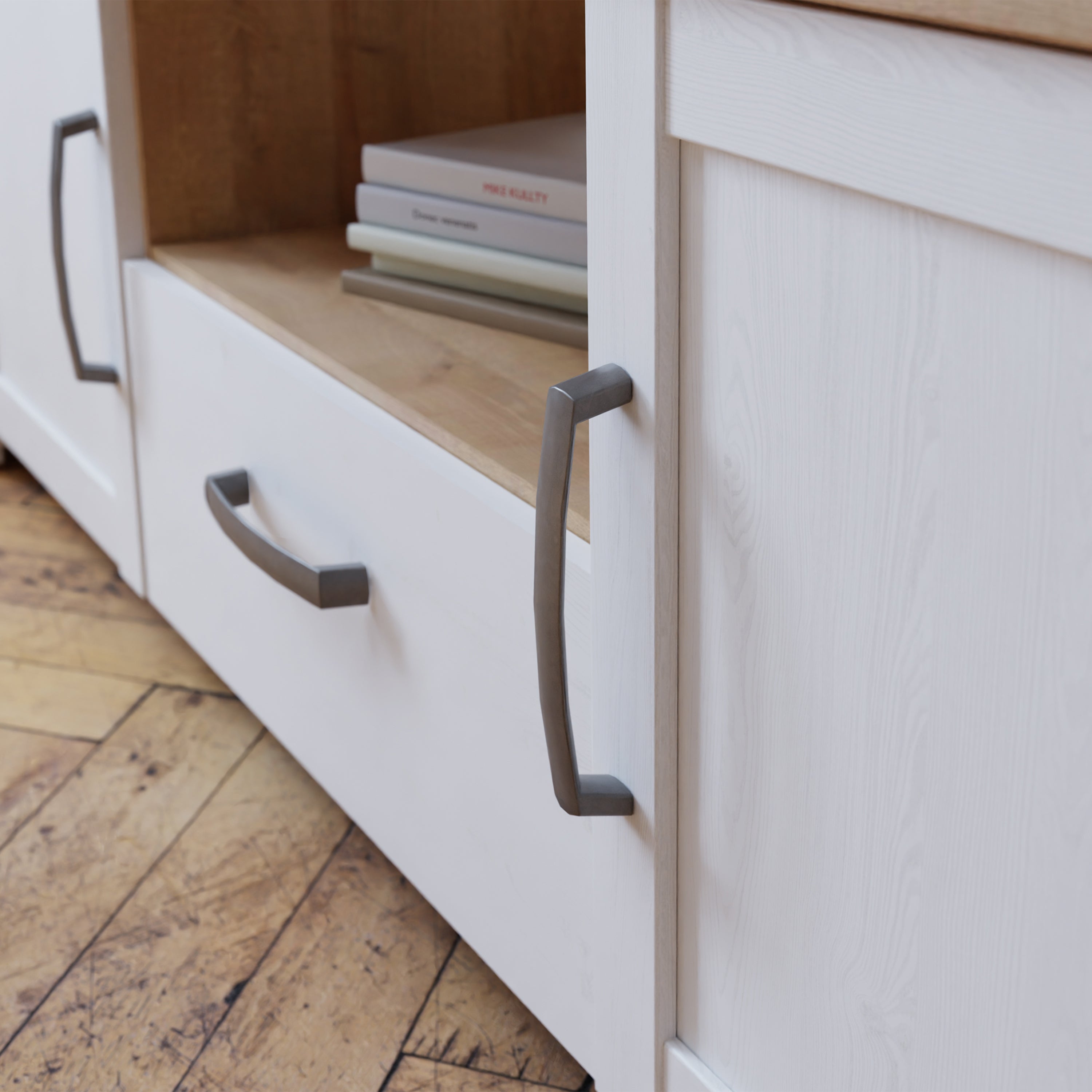 Bohol TV Unit inc. LED Light in Riviera Oak/White