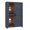 Bohol Display Cabinet inc. 2x LED Lights in Riviera Oak/Navy