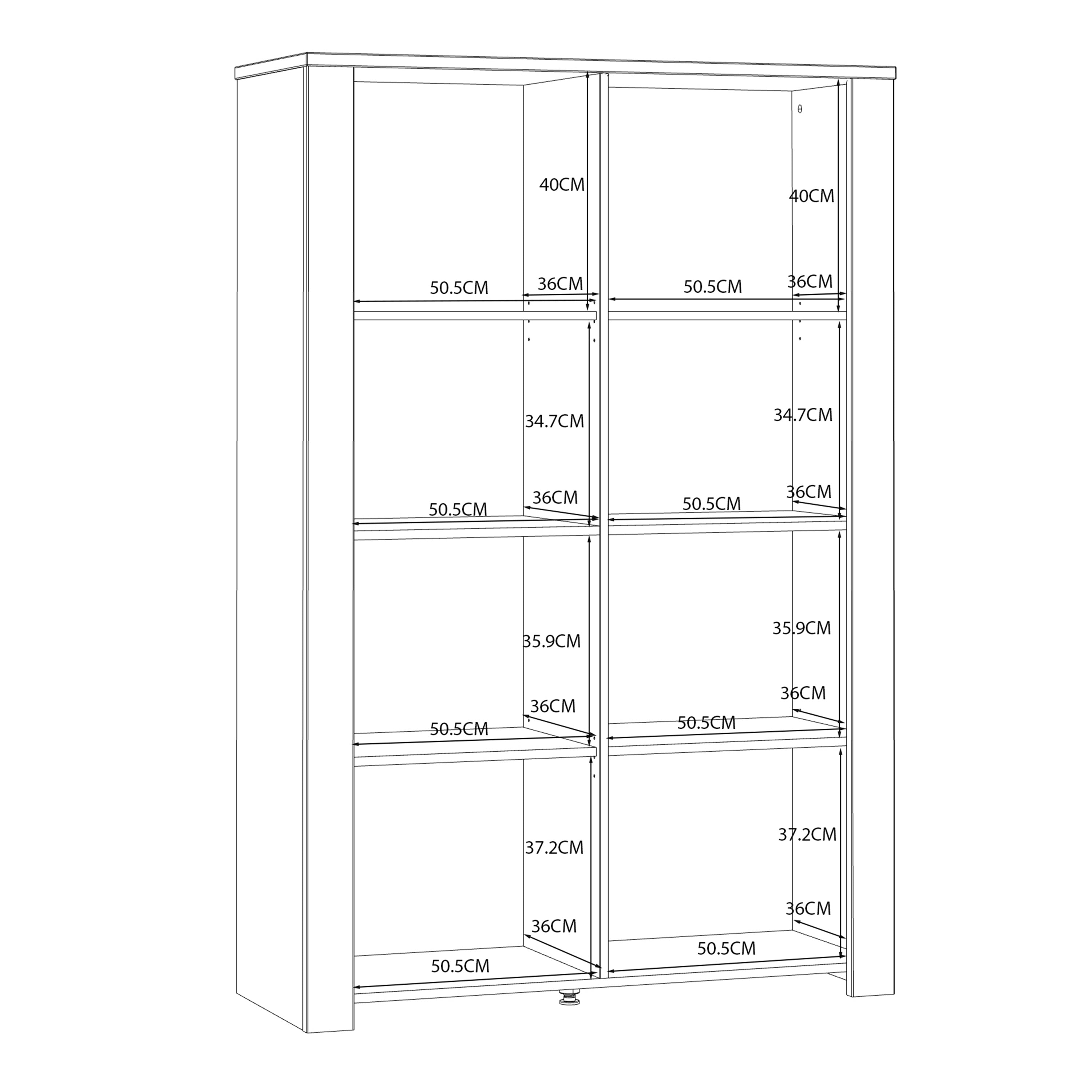 Bohol Display Cabinet inc. 2x LED Lights in Riviera Oak/Navy
