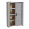 Bohol Display Cabinet inc. 2x LED Lights in Riviera Oak/Grey Oak