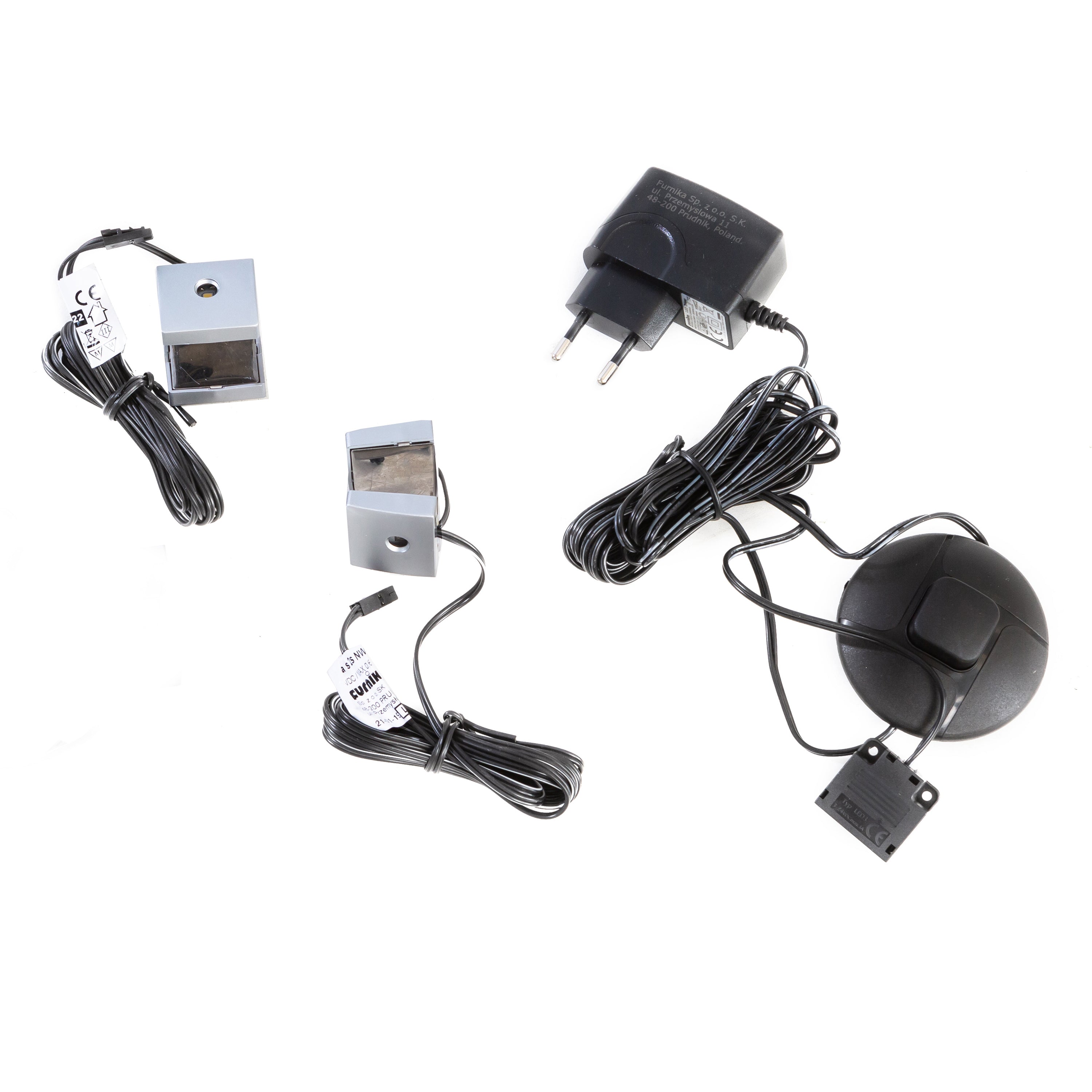 Bohol Large Display Cabinet inc. 4x LED Lights in Riviera Oak/Grey Oak