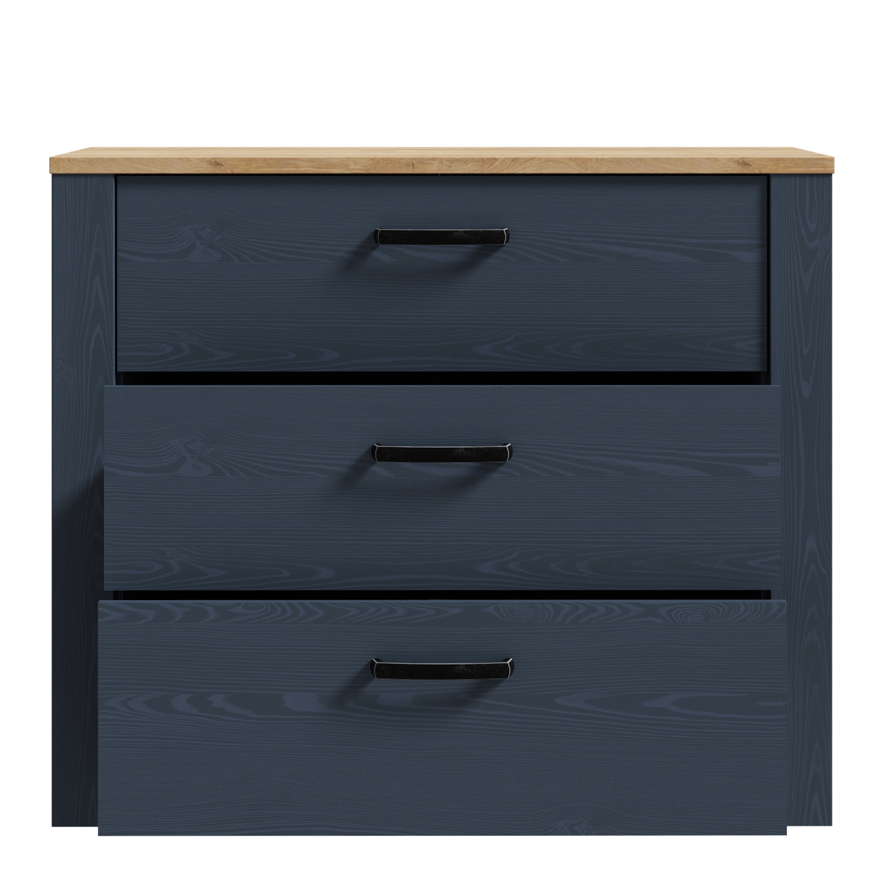 Bohol 3 Drawer Chest in Riviera Oak/Navy