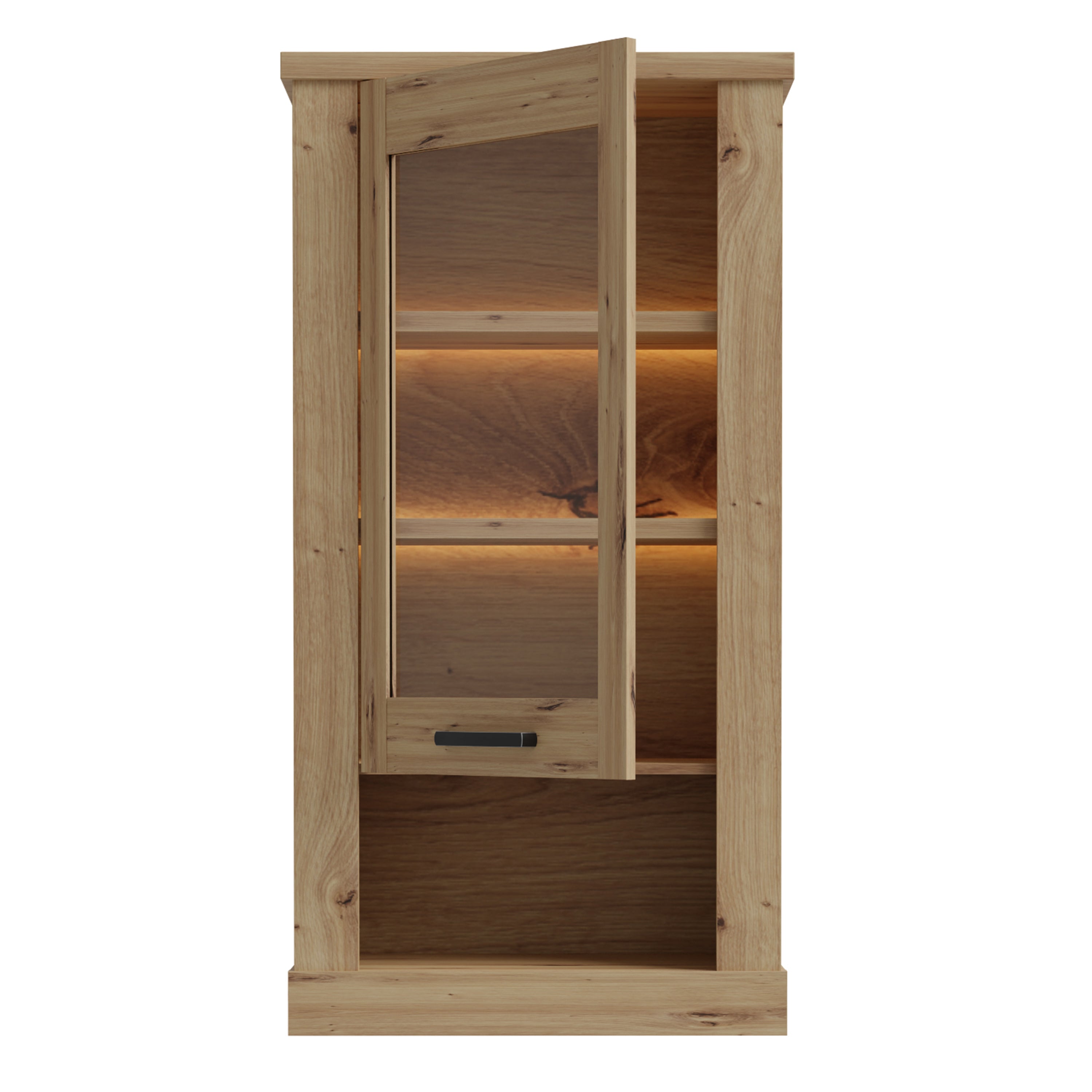 Corona Wall Display cabinet in Artisan Oak