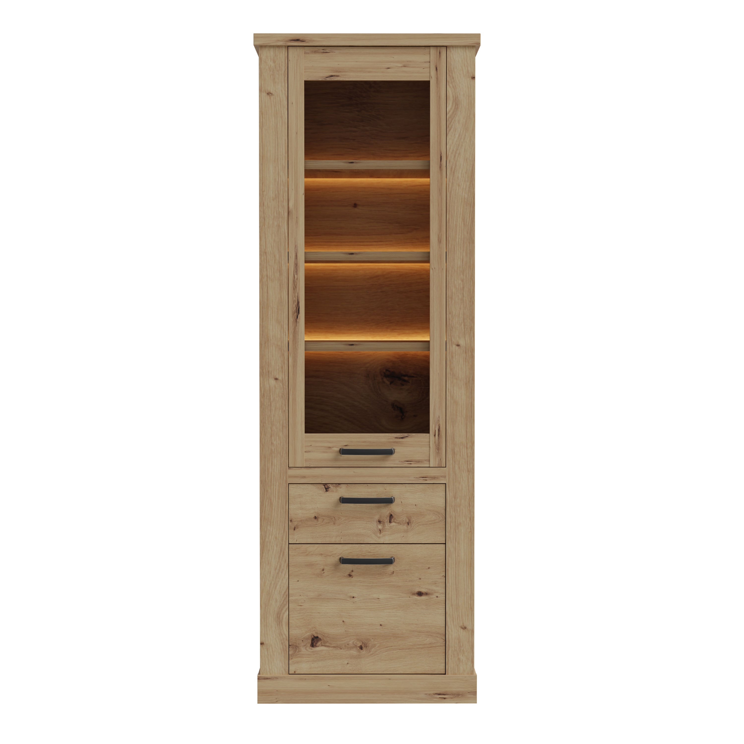 Corona Narrow Display Cabinet in Artisan Oak