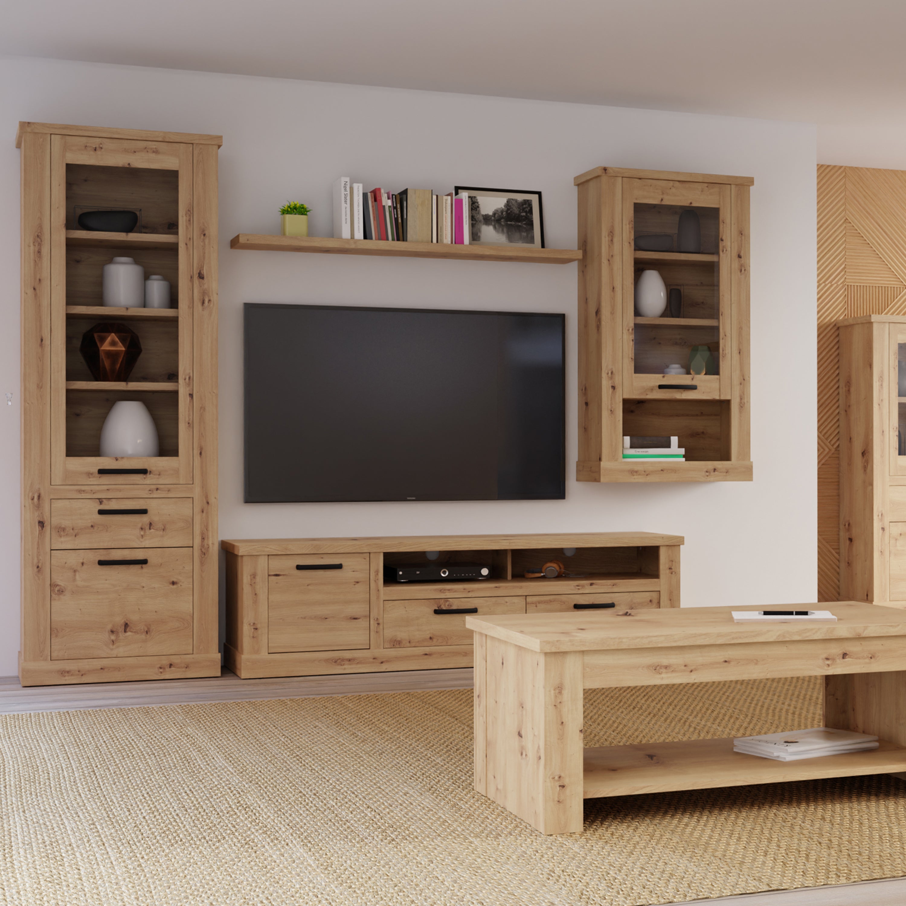 Corona Narrow Display Cabinet in Artisan Oak