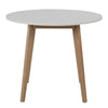 Raven Small Round Dining Table in White & Oak