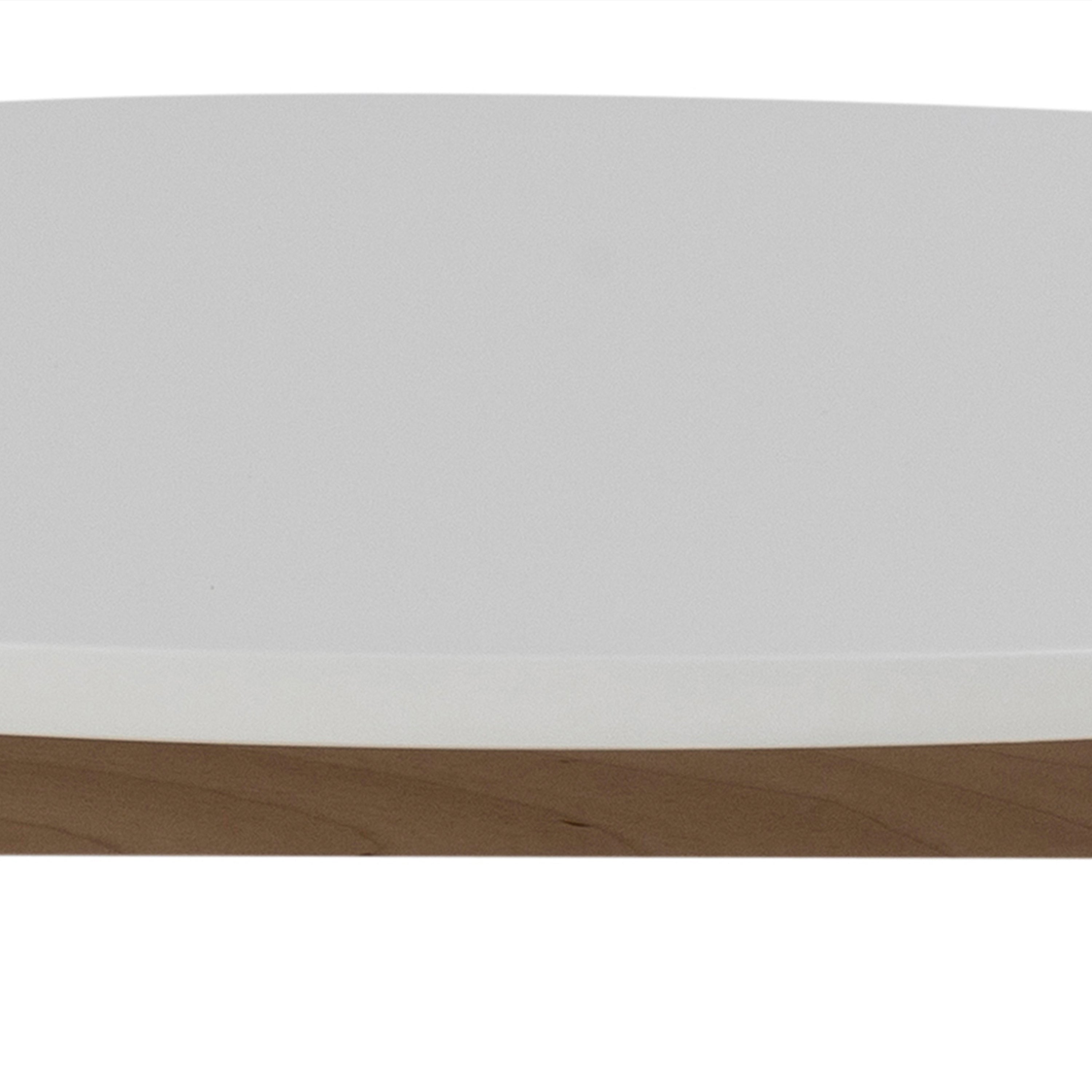 Raven Small Round Dining Table in White & Oak