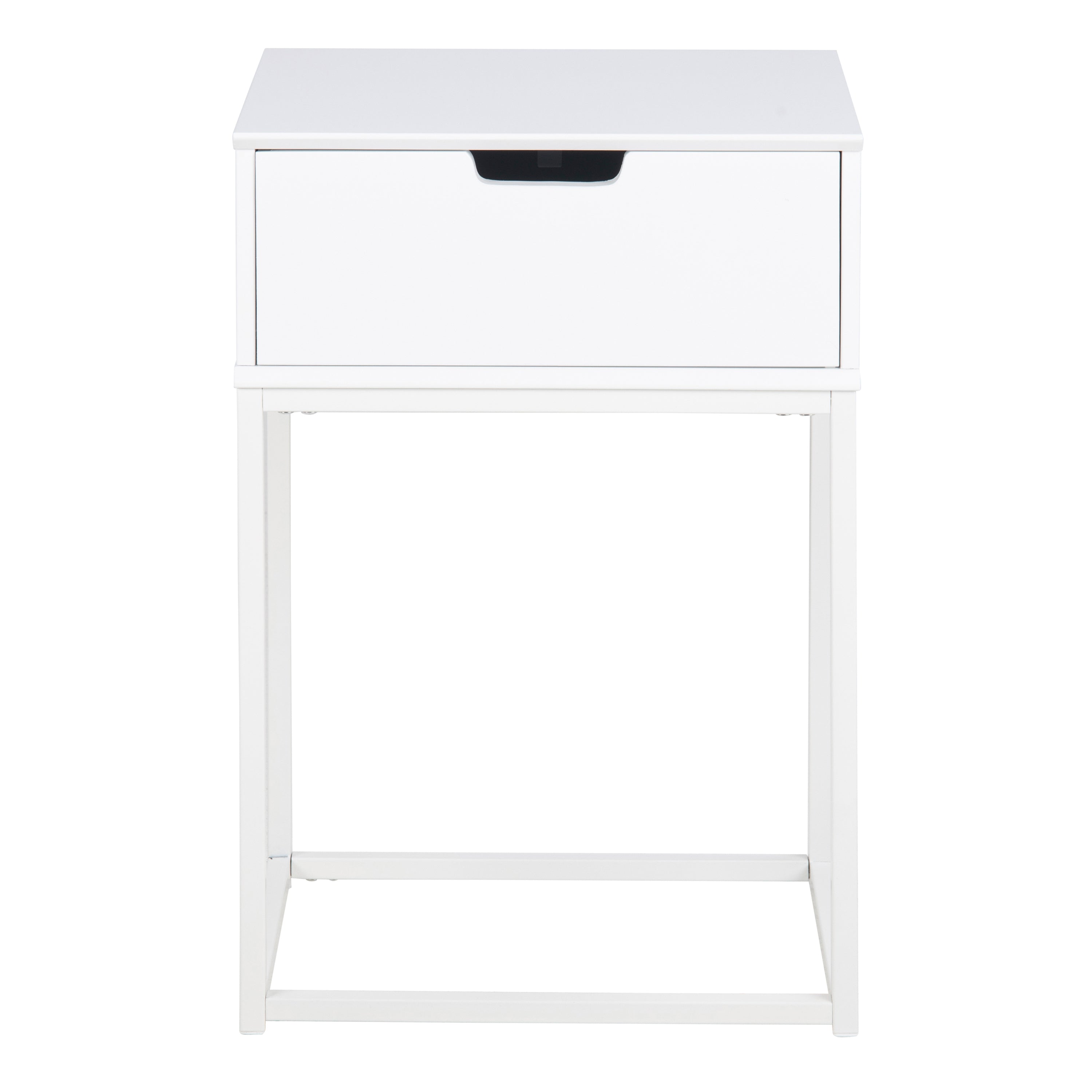 Mitra 1 Drawer Bedside Table in White
