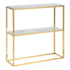 Alisma Console Table with Marble Effect Glass Top & Gold Legs