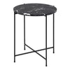 Avila Side Table with Black Polished Marble Stone 42x45cm