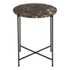 Avila Side Table with Brown Marble Top 42x45cm