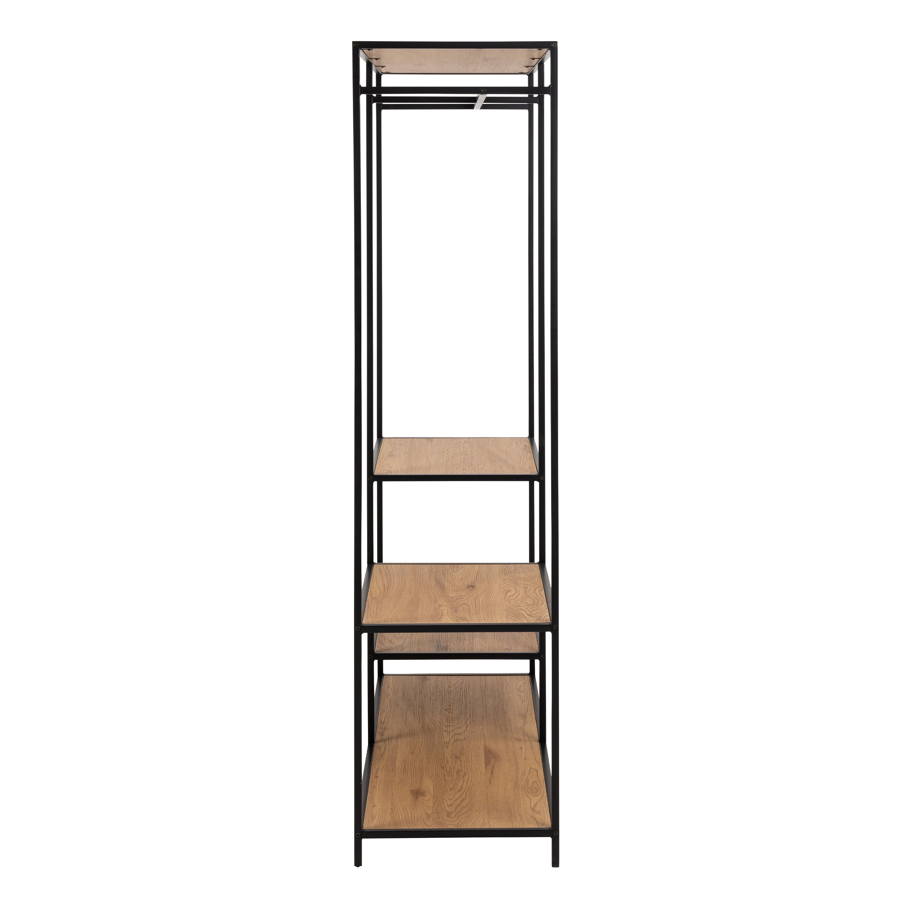 Seaford Clothes Rack with 4 Shelves in Black and Oak