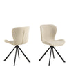 Batilda Swivel Dining chairs in Cream Fabic Set of 2