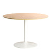 Ibiza Round Dining Table with Oak Top and White Base