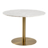 Corby Round Dining Table with White Polished Marble Top & Gold Base
