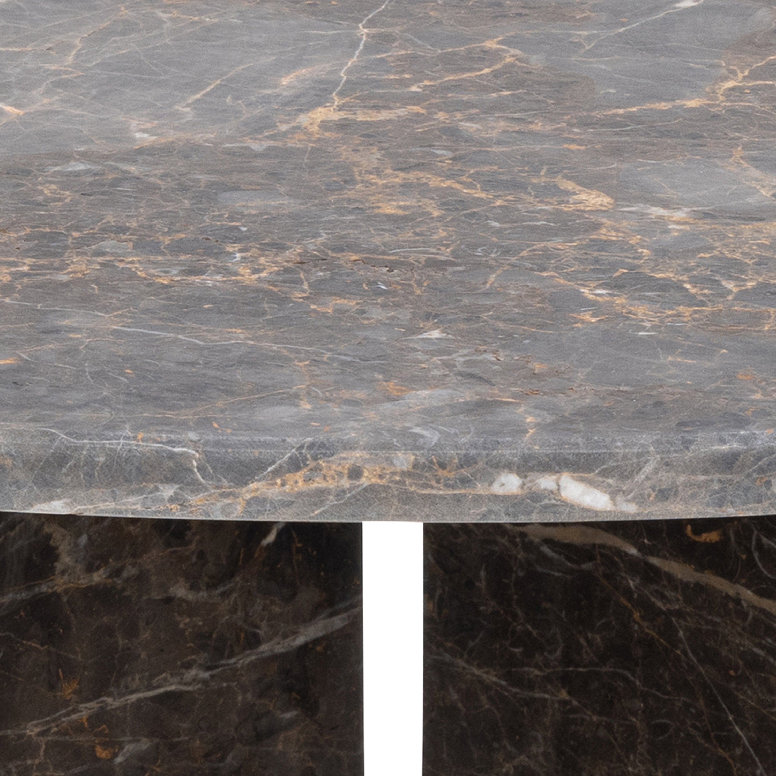Vega Round Coffee Table in Marron Marble