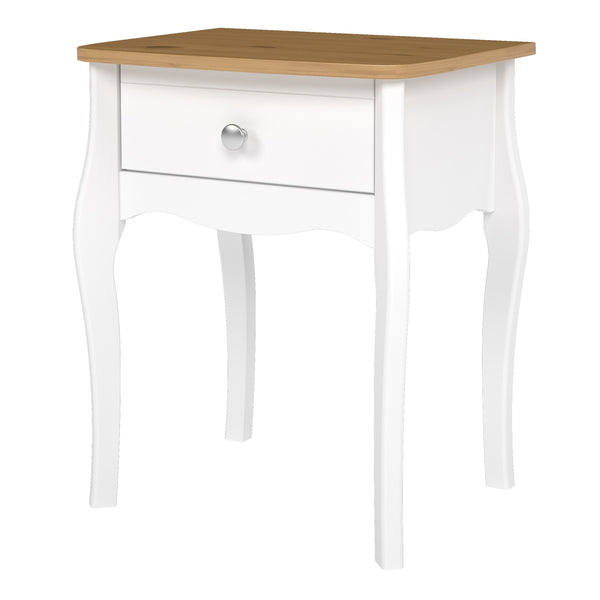 Baroque Nightstand Pure White Iced Coffee Lacquer