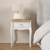 Baroque Nightstand Pure White Iced Coffee Lacquer