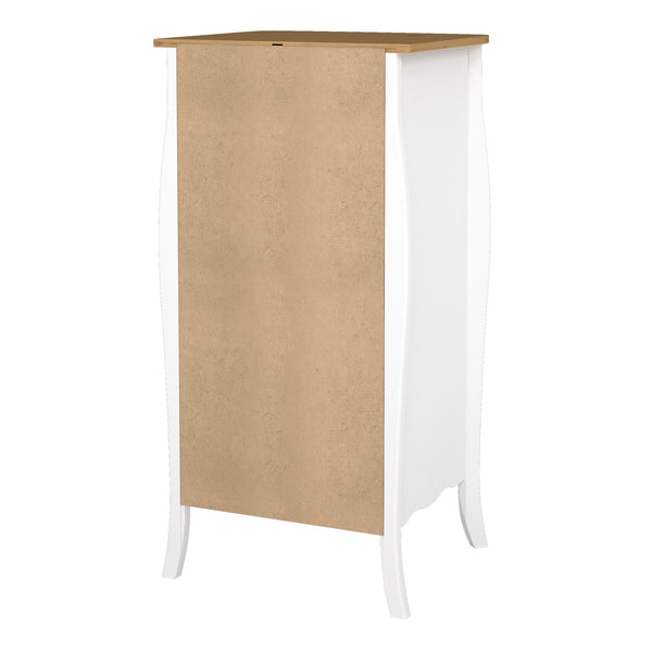 Baroque 5 Drw Narrow Pure White Iced Coffee Lacquer