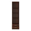 Imperial Tall 2 Drawer Narrow Cabinet with Open Shelving in Dark Mahogany Melamine