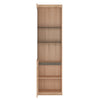 Kensington Tall Narrow 2 Door Glazed Display Cabinet (LHD) in Oak